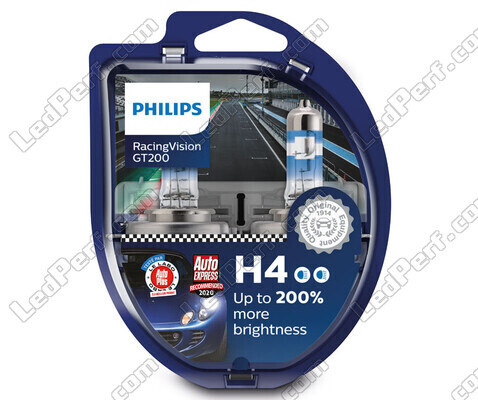 2 Philips RacingVision GT200 polttimoa H4 60/55W +200% - 12342RGTS2