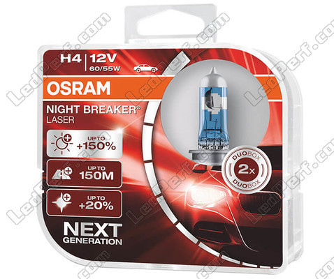 2 polttimon paketti H4 Osram Night Breaker Laser +150% - 64193NL-HCB
