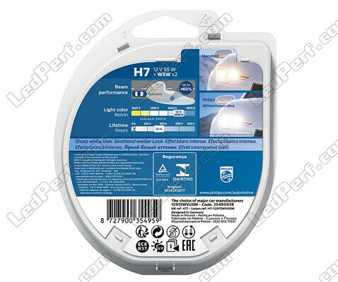 2 polttimon paketti H7 Philips WhiteVision ULTRA + parkkivalot - 12972WVUSM