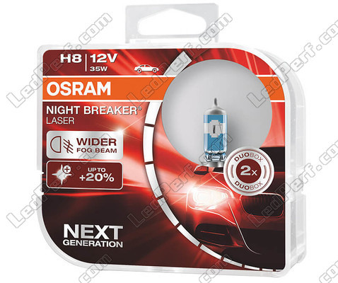 2 polttimon paketti H8 Osram Night Breaker Laser +150% - 64212NL-HCB