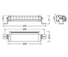 Kaavio Mitat LED-valopaneelille Osram LEDriving® LIGHTBAR FX250-CB