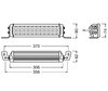 Kaavio Mitat LED-valopaneelille Osram LEDriving® LIGHTBAR VX250-CB