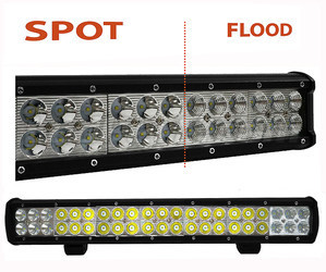 LED-bar / valopaneeli CREE Kaksoisrivi 126W 8900 Lumenia 4X4 - Kuorma-auto - Traktori Spot VS Flood