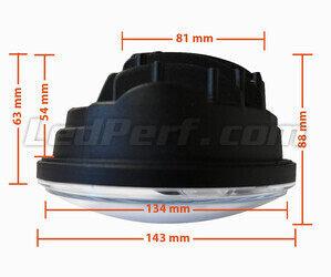 Full LED Musta optiikka moottoripyörä ajovalolle pyöreä 5.75 tuumaa - Tyyppi 1 Mitat