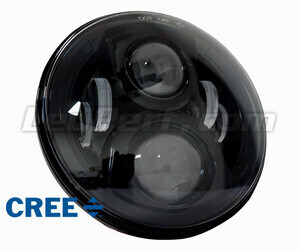Full LED Musta optiikka moottoripyörä ajovalolle pyöreä 7 tuumaa - Tyyppi 2