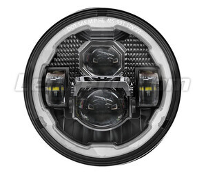 Full LED Musta optiikka moottoripyörä ajovalolle pyöreä 7 tuumaa - Tyyppi 4