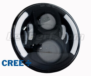 Full LED Musta optiikka moottoripyörä ajovalolle pyöreä 7 tuumaa - Tyyppi 4