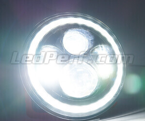 Full LED Musta optiikka moottoripyörä ajovalolle pyöreä 7 tuumaa - Tyyppi 5 Valaistus puhtaan Valkoinen