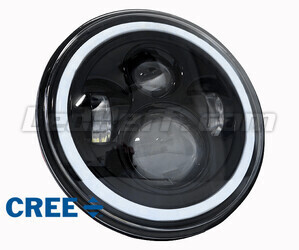 Full LED Musta optiikka moottoripyörä ajovalolle pyöreä 7 tuumaa - Tyyppi 5