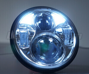 Moottoripyörä Full LED kromattu optiikka ajovalolle pyöreä 5 75 tuumaa - Tyyppi 3 Päiväajovalot