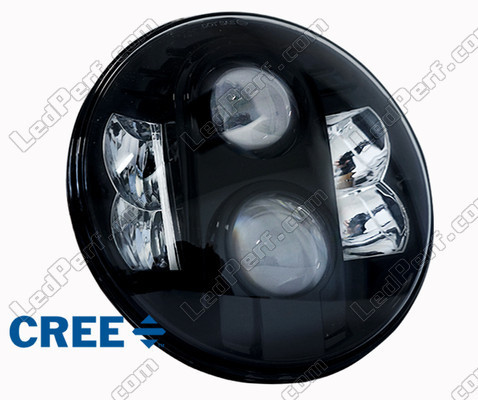 Full LED Musta optiikka moottoripyörä ajovalolle pyöreä 7 tuumaa - Tyyppi 1