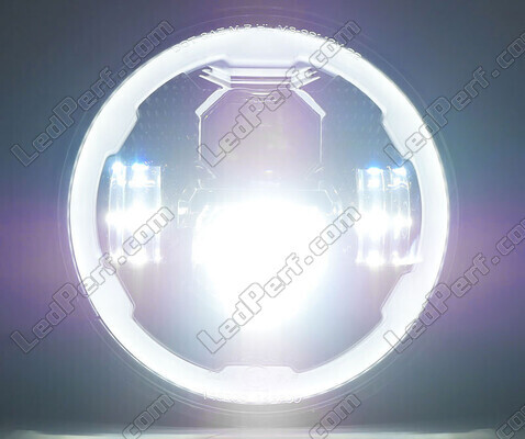 Full LED Musta optiikka moottoripyörä ajovalolle pyöreä 7 tuumaa - Tyyppi 6