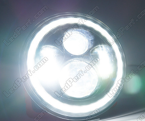 Kromattu täysi LED-optiikka moottoripyörä ajovalolle pyöreä 7 tuumaa - Tyyppi 5 Valaistus puhtaan Valkoinen