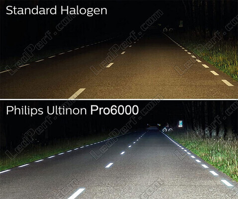 Vertailu H4 Philips ULTINON Pro6000 LED-polttimot versus alkuperäiset halogeenipolttimot