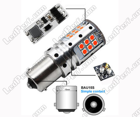 LED-polttimo PY21W ilman OBD-virhettä R5W P21W P21 5W PY21W LED Oranssit kanta BAU15S BA15S