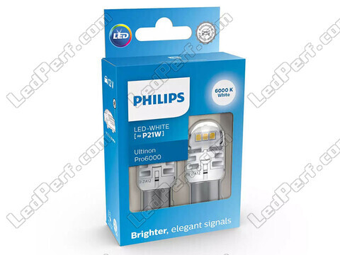 2x LED-polttimot Philips P21W Ultinon PRO6000 - Valkoinen 6000K - BA15S - 11498CU60X2