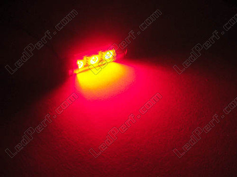 LED-polttimo 37mm C5W Ei OBD-virhettä - OBD-virheetön Punainen