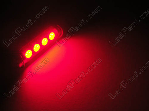 LED-sukkula kattovalaisin, tavaratila, hansikaslokero, rekisterikilpi punainen 42mm - C10W