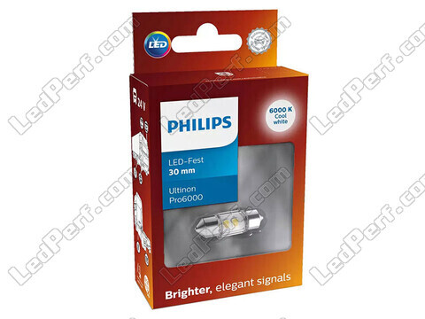 LED-sukkulapolttimo C3W 30mm Philips Ultinon Pro6000 Kylmä Valkoinen 6000K - 24844CU60X1 - 24V