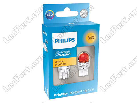 2x LED-polttimot Philips WY21/5W Ultinon PRO6000 - Oranssi - T20 - 11066AU60X2