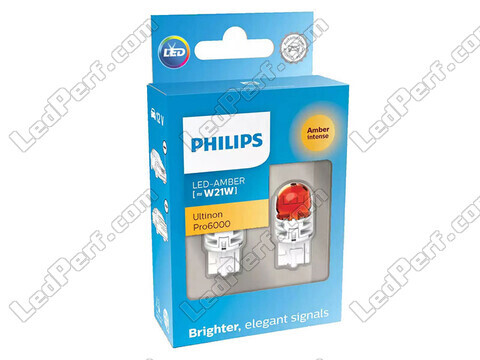 2x LED-polttimot Philips WY21W Ultinon PRO6000 - Oranssi - T20 - 11065AU60X2