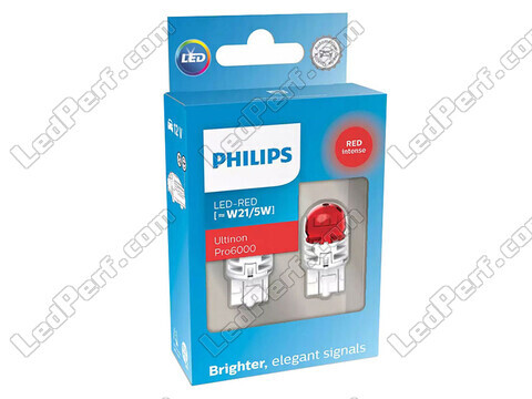 Philips LED-polttimopari W21/5W Ultinon PRO6000 - Punainen