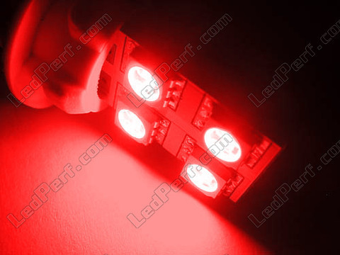 LED T10 W5W Rotation sivuvalaistuksella Punainen