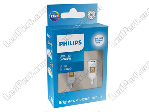 2x W5W LED-polttimot Philips  Ultinon PRO6000 - 12V - Valkoinen 6000K - 11961CU60X2