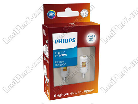 2x W5W LED-polttimot Philips Ultinon PRO6000 - kuorma-auto 24V - 6000K - 24961CU60X2