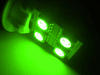 LED T10 W5W Rotation sivuvalaistuksella vihreä