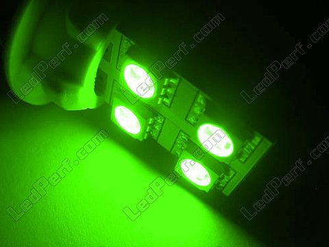 LED T10 W5W Rotation sivuvalaistuksella vihreä