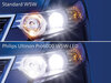Vertailu Philips W5W PRO6000 hyväksyttyjen LED-polttimoiden ja alkuperäisten polttimoiden välillä