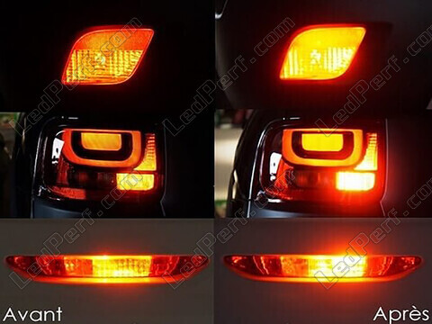 LED takasumuvalo Audi Q3 Sportback ennen ja jälkeen