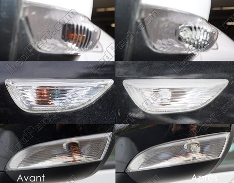LED sivutoistimet Renault Alaskan ennen ja jälkeen