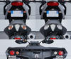 LED takasuuntavilkut Aprilia Shiver 750 GT ennen ja jälkeen