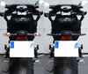 Vertailu ennen ja jälkeen perättäisiin LED-suuntavilkkuihin siirtymisen Ducati Monster 600