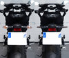 Vertailu ennen ja jälkeen perättäisiin LED-suuntavilkkuihin siirtymisen Indian Motorcycle Scout 1133 (2015 - 2023)