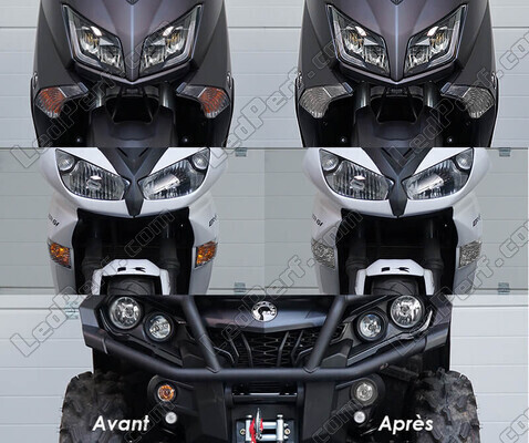 LED etusuuntavilkut Indian Motorcycle Scout 1133 (2015 - 2023) ennen ja jälkeen