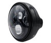 Esimerkki mustasta LED-ajovalosta ja optiikasta Moto-Guzzi V9 Roamer 850 -mallille