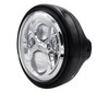 Esimerkki mustasta pyöreäajovalosta, jossa on kromattu LED-optiikka Suzuki Van Van 125