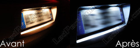 LED rekisterikilpi Audi A8 D4 ennen ja jälkeen