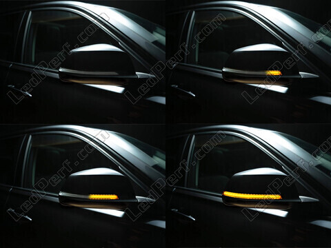 Osram LEDriving® dynaamisten vilkkujen valon eri vaiheet BMW 2-sarjan (F22) sivupeileille