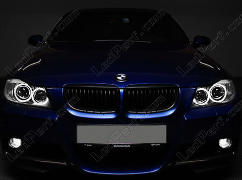 LED xenon valkoiset mallille angel eyes BMW 3-sarjan E90 6000K