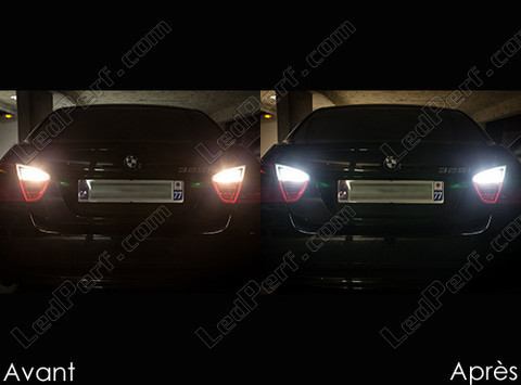 LED Peruutusvalot BMW 3-sarjan (E90 E91) ennen ja jälkeen