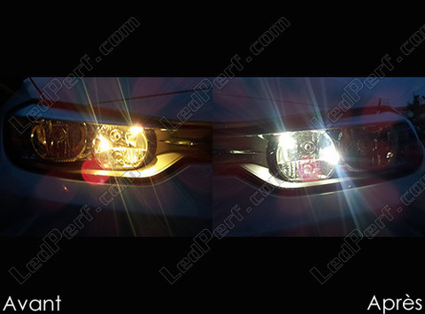 LED parkkivalot xenon valkoinen BMW 3-sarjan (F30 F31) ennen ja jälkeen