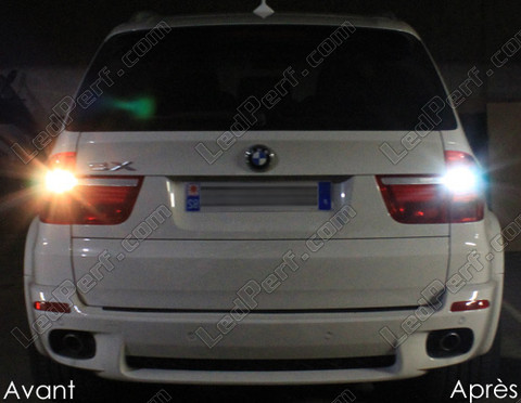 LED Peruutusvalot BMW X5 (E70) ennen ja jälkeen