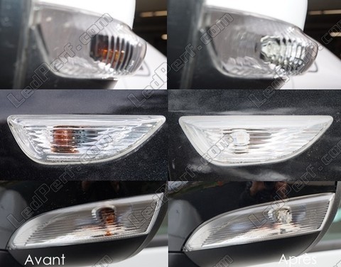 LED sivutoistimet Chevrolet Orlando ennen ja jälkeen