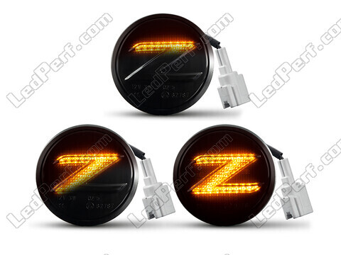 Dynaamisten LED-sivuvilkutjen valaistus Nissan 370Z - Savunmusta versio