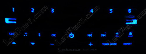 LED autoradio Cabasse sininen Clio 3
