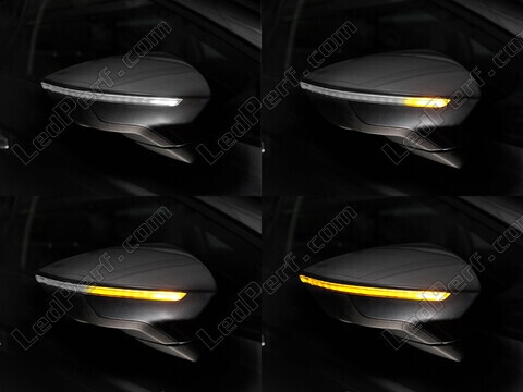 Osram LEDriving® dynaamisten vilkkujen valon eri vaiheet Seat Leon 3 (5F) sivupeileille